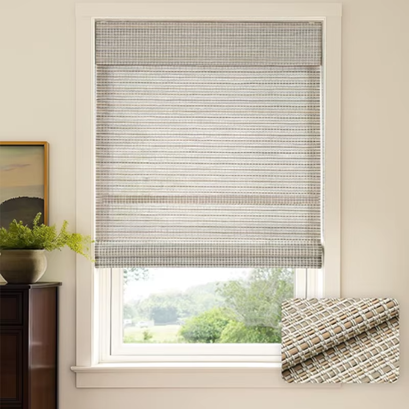 Natural Woven Cordless Bamboo Roman Shades