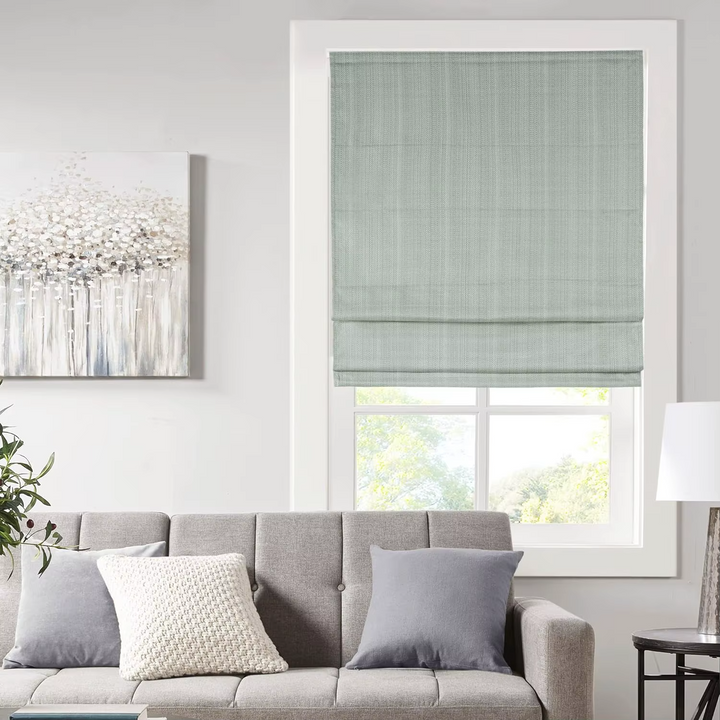 Sage Green Cordless Linen Roman Shade