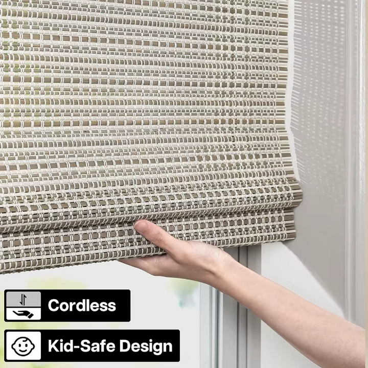 Natural Woven Cordless Bamboo Roman Shades