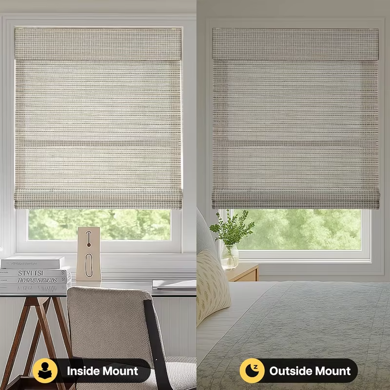 Natural Woven Cordless Bamboo Roman Shades