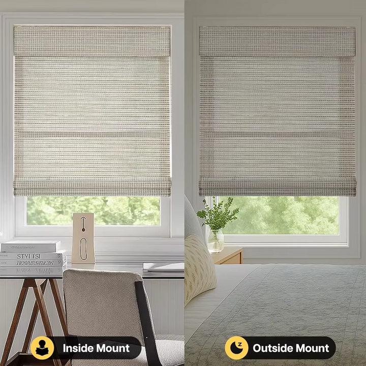 Natural Woven Cordless Bamboo Roman Shades