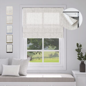 No Drill Cordless Stripe Roman Shades | Basic