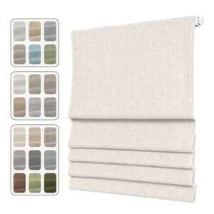 No Drill Linen Roman Shades | Basic