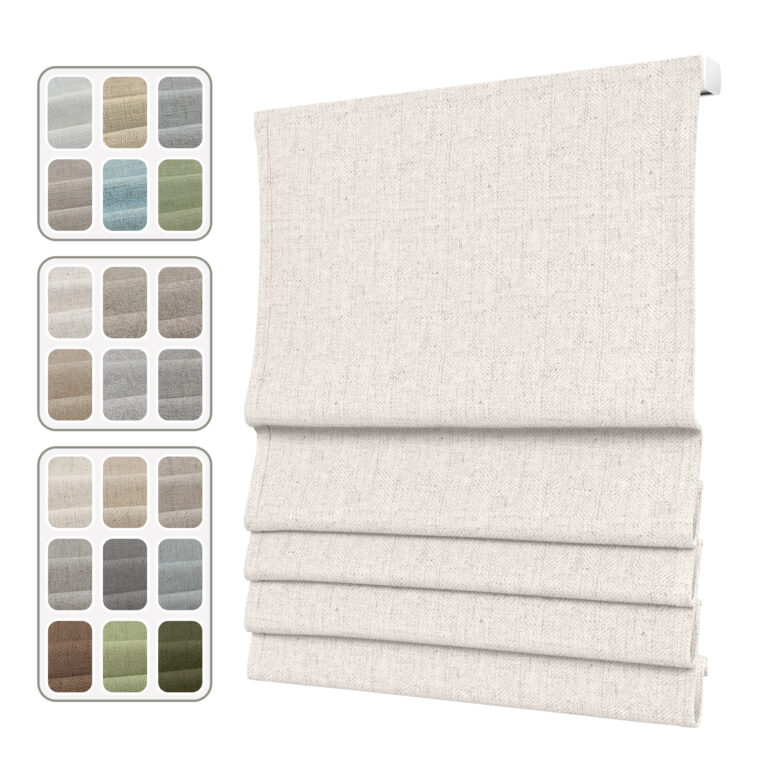 Drill Linen Roman Shades | Basic