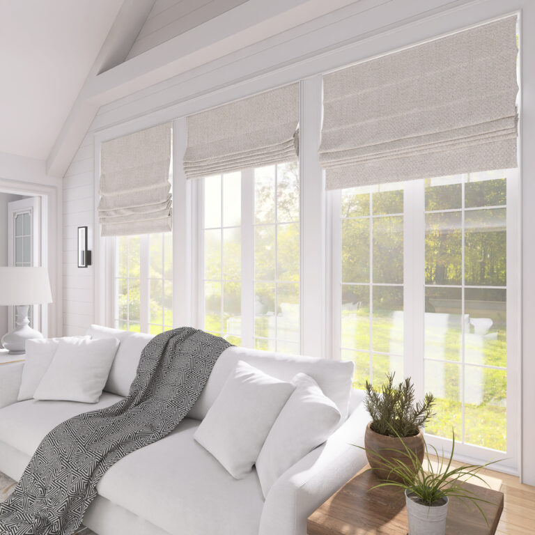 No Drill Cordless Roman Shade | Day Night