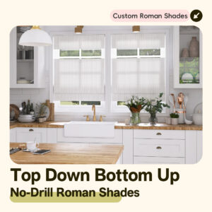 No Drill Cordless Stripe Roman Shades | Top Down Bottom Up