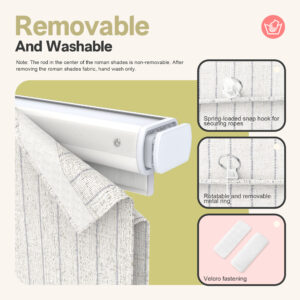 No Drill Cordless Stripe Roman Shades | Top Down Bottom Up