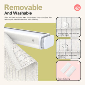 No Drill Cordless Stripe Roman Shades | Basic