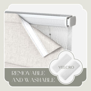 No Drill Linen Roman Shades | Day Night