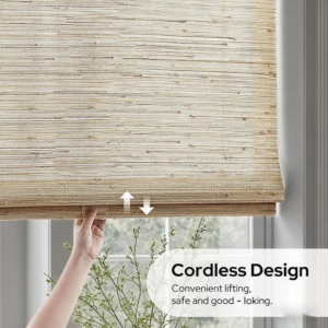 100% Natural Cordless Bamboo Roman Shades