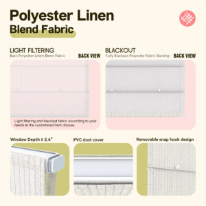 No Drill Cordless Stripe Roman Shades | Day Night