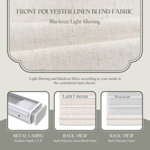 No Drill Linen Roman Shades | Basic