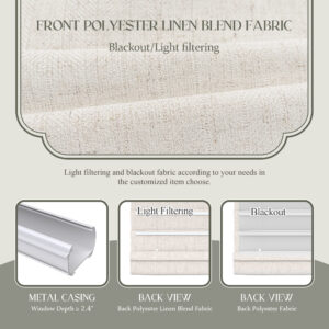 No Drill Linen Roman Shades | Top Down Bottom Up