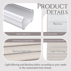 No Drill Cordless Roman Shade | Top Down Bottom Up