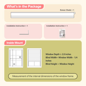 No Drill Cordless Stripe Roman Shades | Day Night