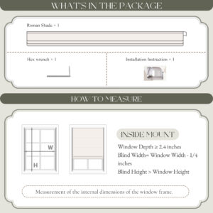 No Drill Linen Roman Shades | Basic