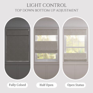 No Drill Cordless Roman Shade | Top Down Bottom Up