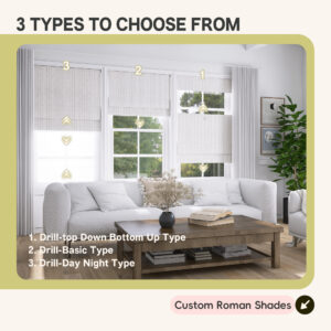 Drill Cordless Stripe Roman Shades | Basic